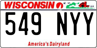 WI license plate 549NYY