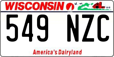 WI license plate 549NZC