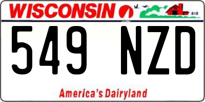 WI license plate 549NZD