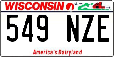 WI license plate 549NZE