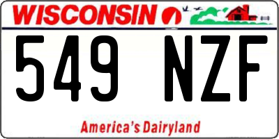 WI license plate 549NZF