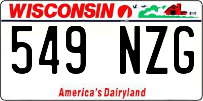 WI license plate 549NZG