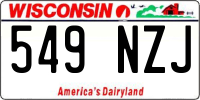 WI license plate 549NZJ