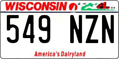 WI license plate 549NZN