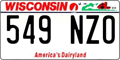 WI license plate 549NZO