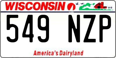 WI license plate 549NZP