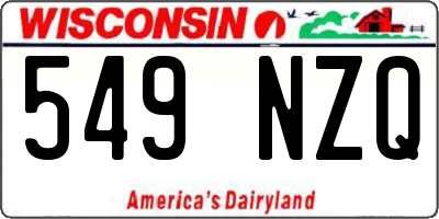 WI license plate 549NZQ