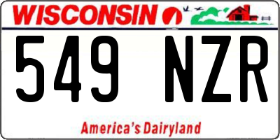 WI license plate 549NZR