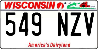 WI license plate 549NZV