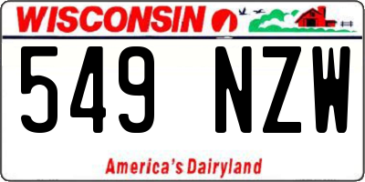 WI license plate 549NZW