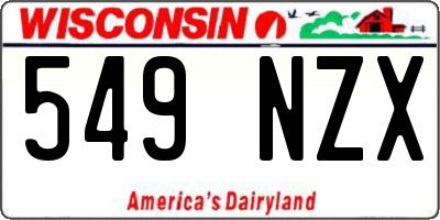 WI license plate 549NZX