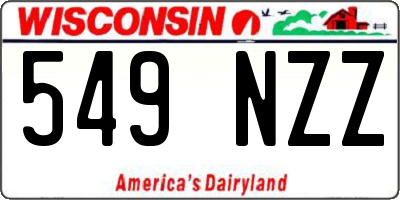 WI license plate 549NZZ