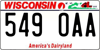 WI license plate 549OAA