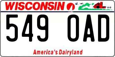WI license plate 549OAD