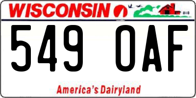 WI license plate 549OAF