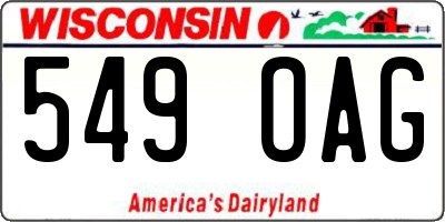 WI license plate 549OAG