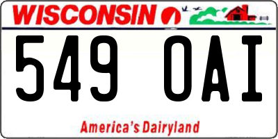 WI license plate 549OAI