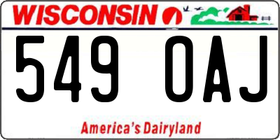 WI license plate 549OAJ