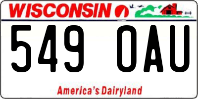 WI license plate 549OAU