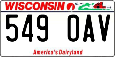 WI license plate 549OAV