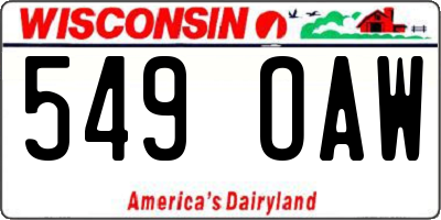 WI license plate 549OAW