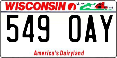 WI license plate 549OAY