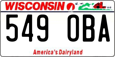 WI license plate 549OBA