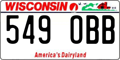 WI license plate 549OBB