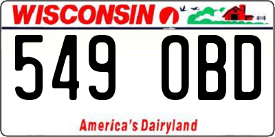 WI license plate 549OBD