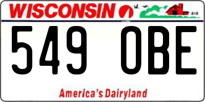 WI license plate 549OBE