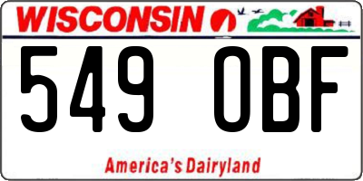 WI license plate 549OBF