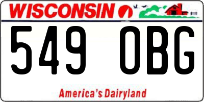 WI license plate 549OBG