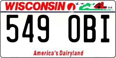 WI license plate 549OBI