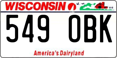 WI license plate 549OBK