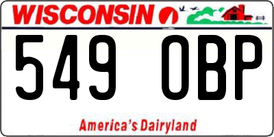 WI license plate 549OBP