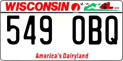 WI license plate 549OBQ