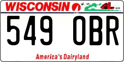 WI license plate 549OBR