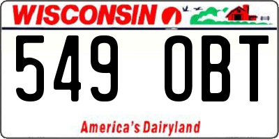 WI license plate 549OBT