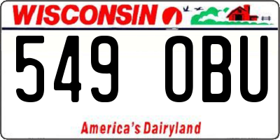 WI license plate 549OBU