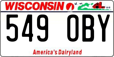 WI license plate 549OBY