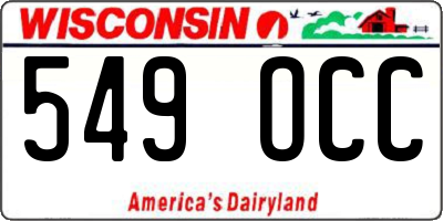 WI license plate 549OCC