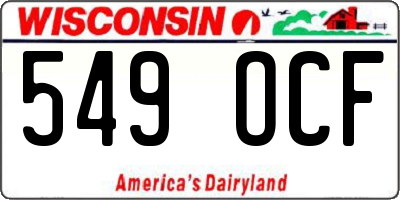WI license plate 549OCF