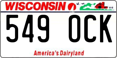 WI license plate 549OCK