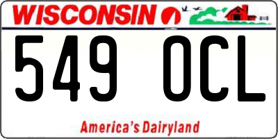 WI license plate 549OCL