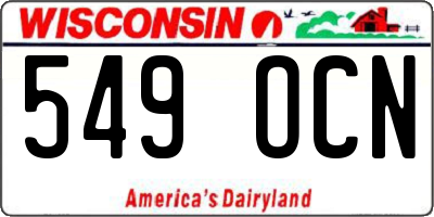 WI license plate 549OCN
