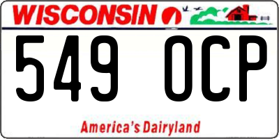 WI license plate 549OCP