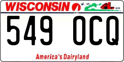 WI license plate 549OCQ
