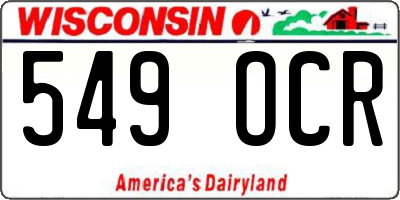 WI license plate 549OCR