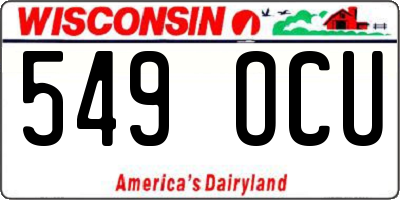 WI license plate 549OCU
