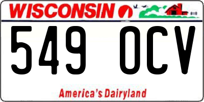 WI license plate 549OCV